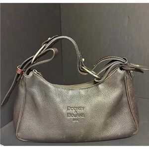 Dooney & Bourke Brown Leather Shoulder Bag hobo bag charm 12 x 7 inches